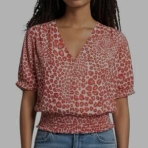 Joie Strawberry Patterned  Peasant Top size Midium